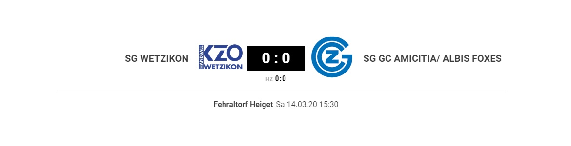 Torsponsoring: SG Wetzikon vs. SG GC Amicitia/Albis Foxes
